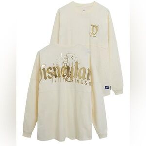 Disneyland Cream/White spirit jersey with gold letters Size Small